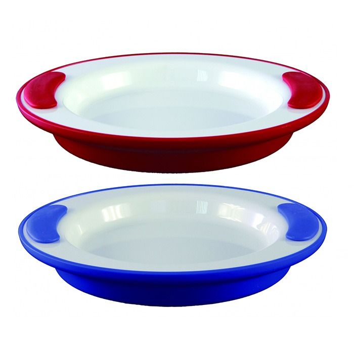 Warmhoudbord Ouderen Blauw Wit | Aangepast bord volwassenen